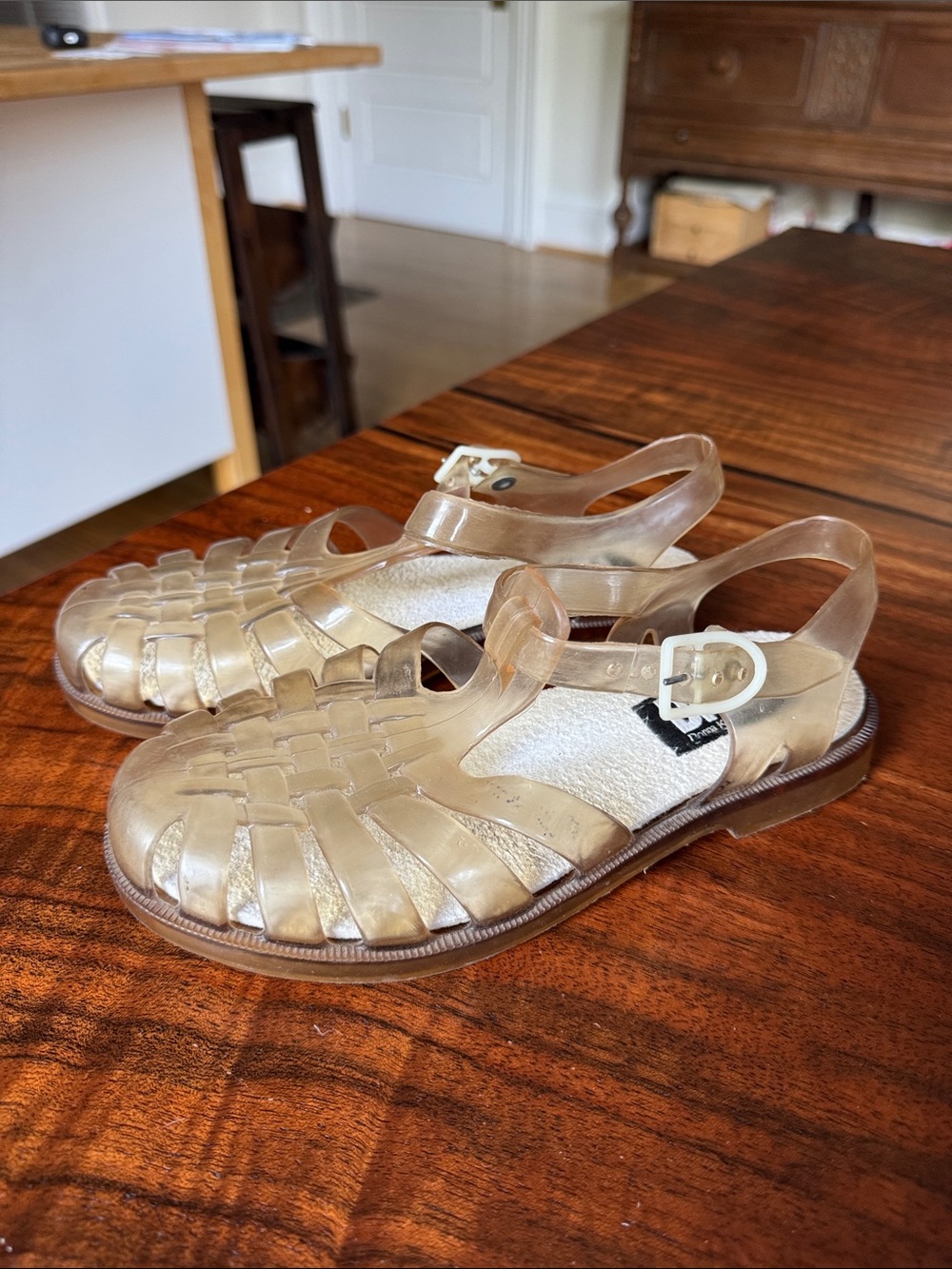DKNY Jelly Fisherman’s Sandals in Champagne Gold - Comfortable Strappy Design